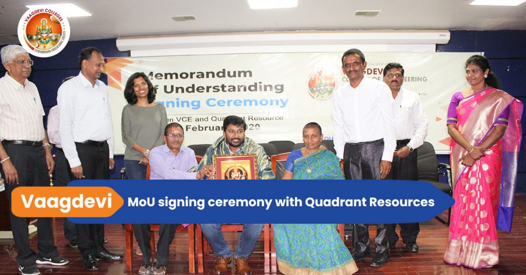 MOU SIGNING CEREMONY WITH QUADRANT RESOURCES Vaagdevi 